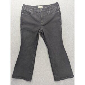 Madewell Mid Rise Kick Out Jeans Womens 33P Gray Charcoal Bootcut Stretch Denim